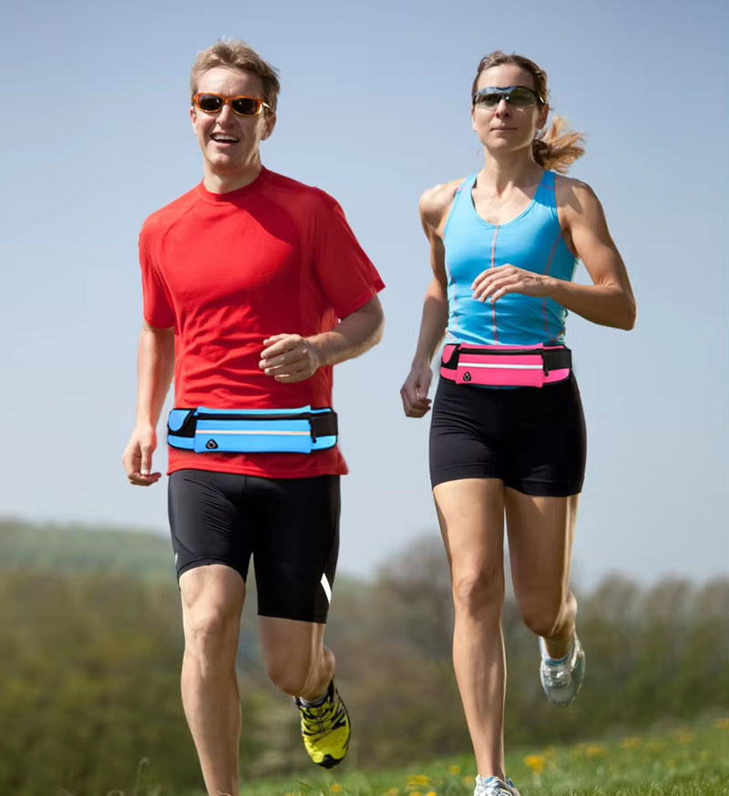 Hands-Free Running Waist Belt — Lightweight, Waterproof Phone & Bottle Holder