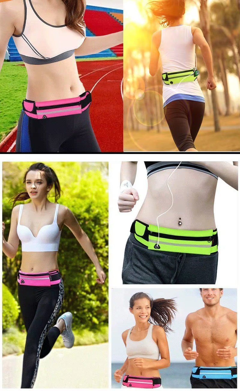 Hands-Free Running Waist Belt — Lightweight, Waterproof Phone & Bottle Holder